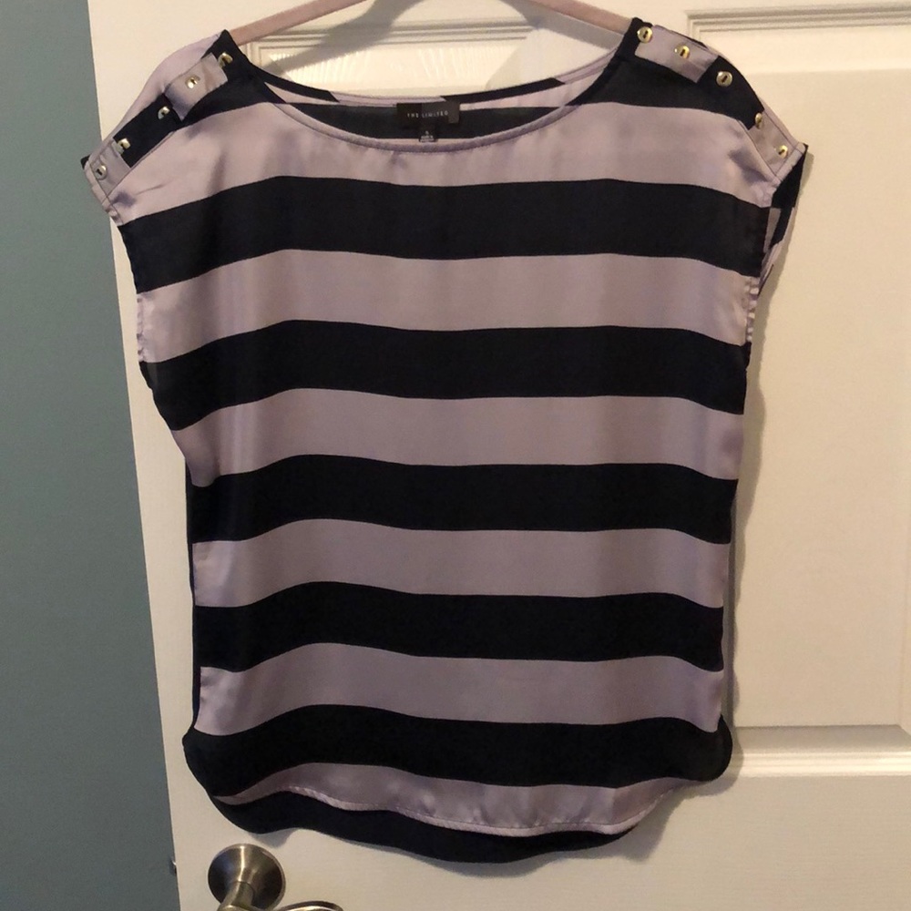 NWT The Limited cap sleeve mixed media blouse